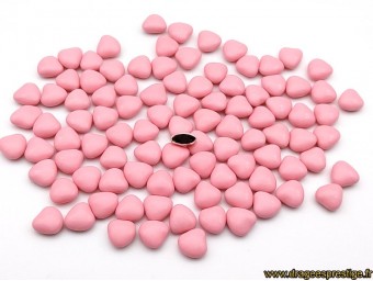 Dragées communion chocolat mini-coeur rose