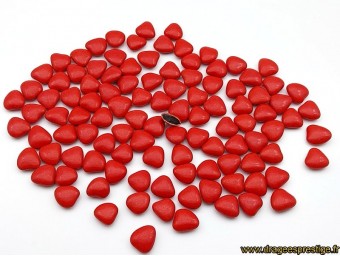 Dragées chocolat mini-coeur rouge